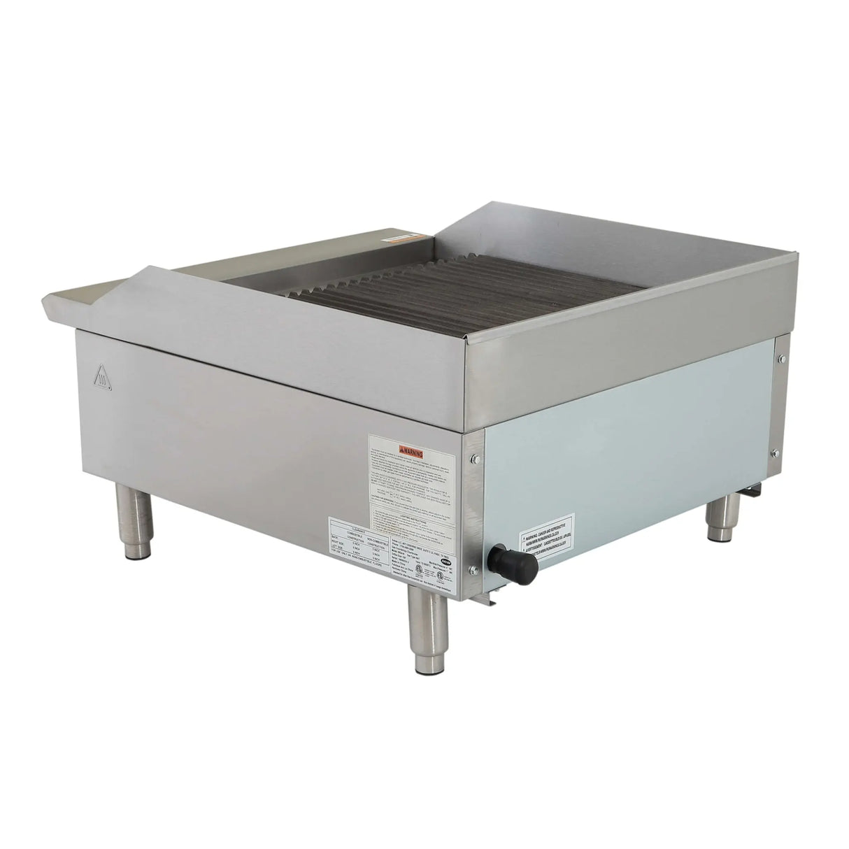 NexChef CB24 Commercial 24" Countertop Radiant Gas Charbroiler Grill, (2) High Performance Stainless Burners - 70,000 BTU Nexchef