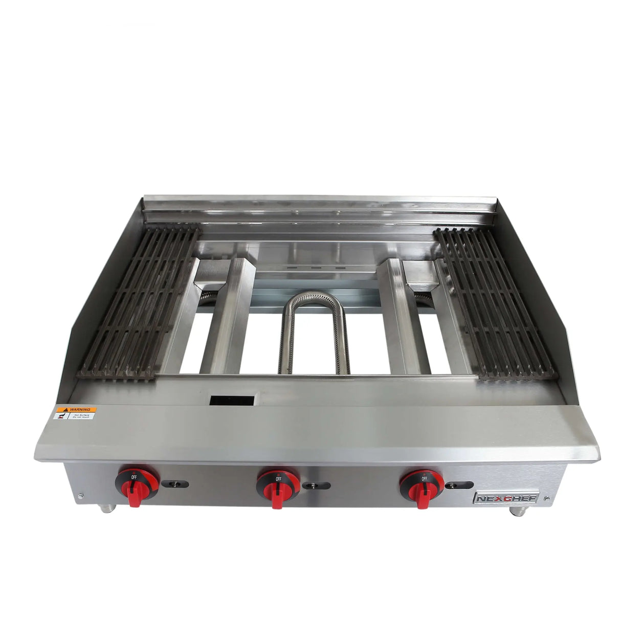 NexChef CB36 Commercial 36" Countertop Radiant Gas Charbroiler Grill, (3) High Performance Stainless Burners - 105,000 BTU Nexchef
