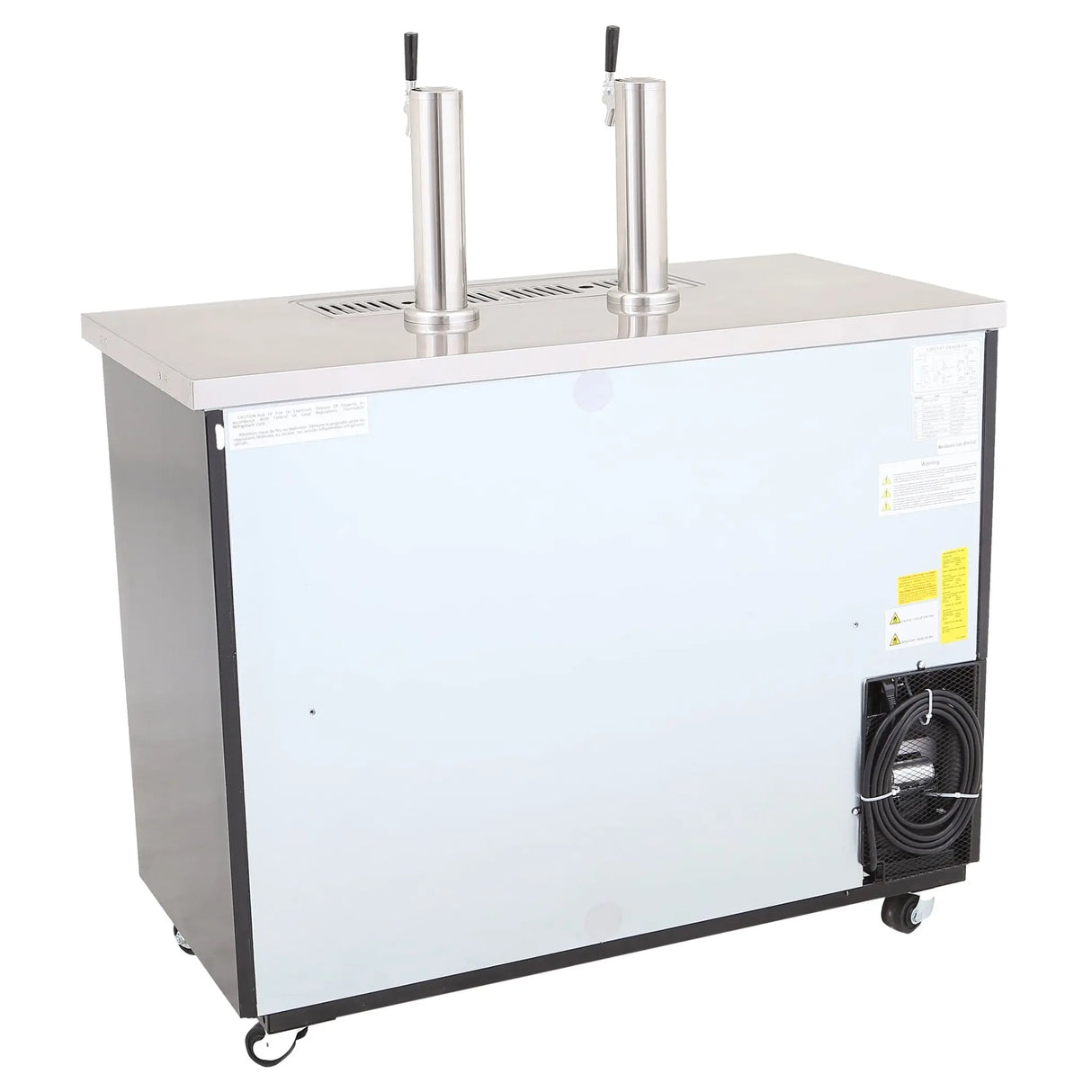 NexChef K61-2D Commercial 61" Kegerator Beer Dispenser Refrigerator, Two Double-Tap Towers, Three 1/2 Keg Capacity, 3 Door Nexchef