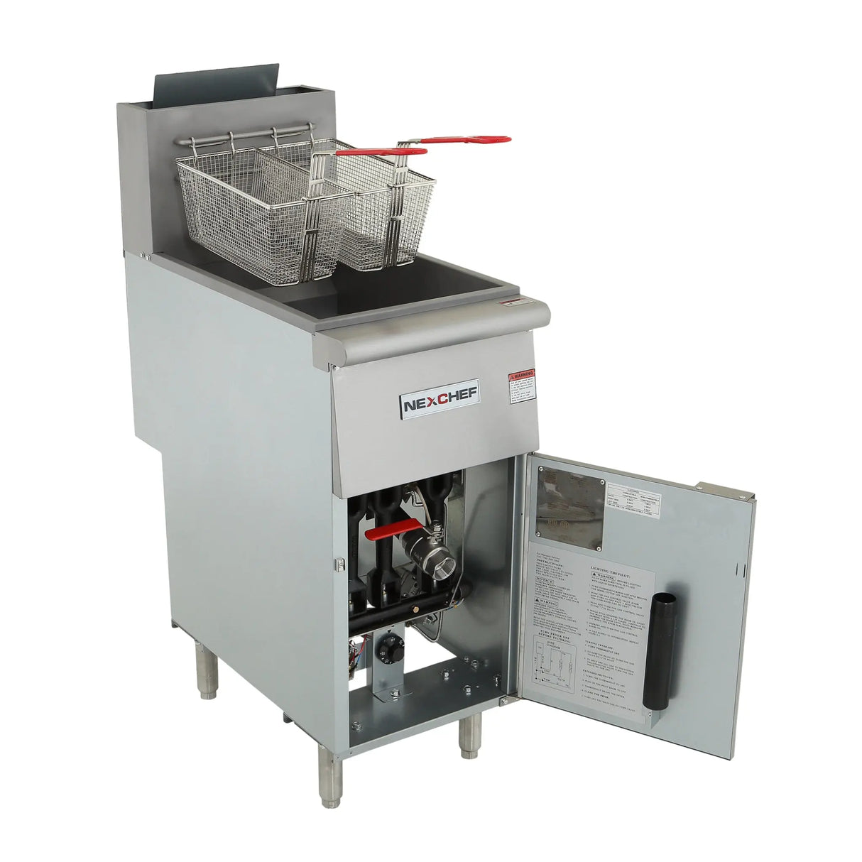 NexChef FN3 Commercial Deep Fryer, 40 lb, Stainless Steel, Natural Gas - 90,000 BTU Nexchef