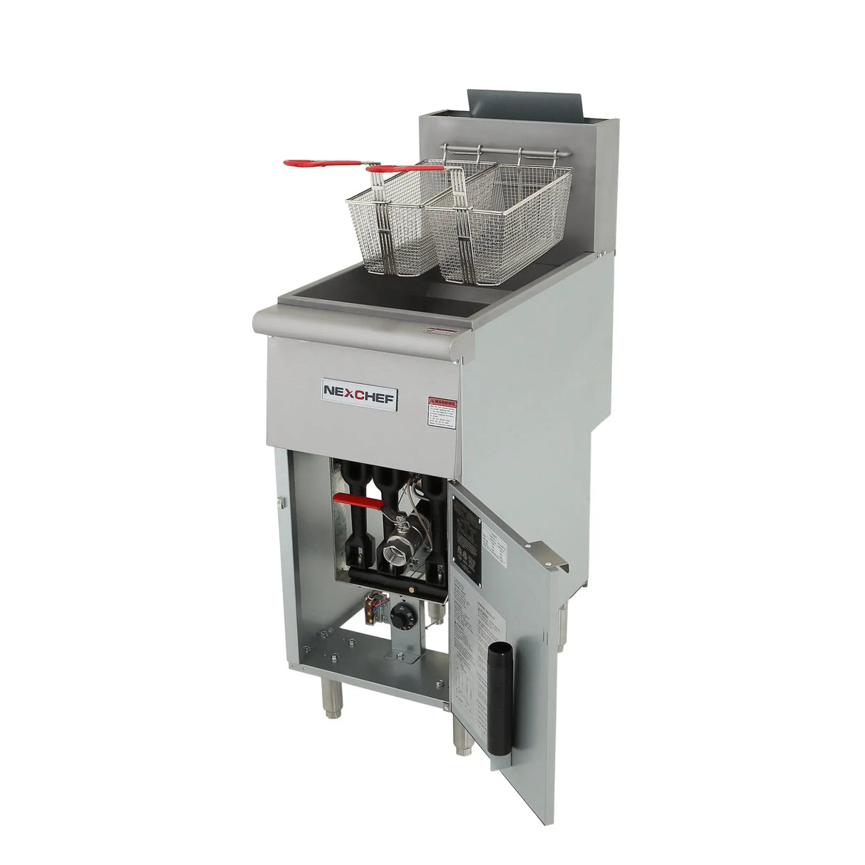 NexChef FN3 Commercial Deep Fryer, 40 lb, Stainless Steel, Natural Gas - 90,000 BTU Nexchef