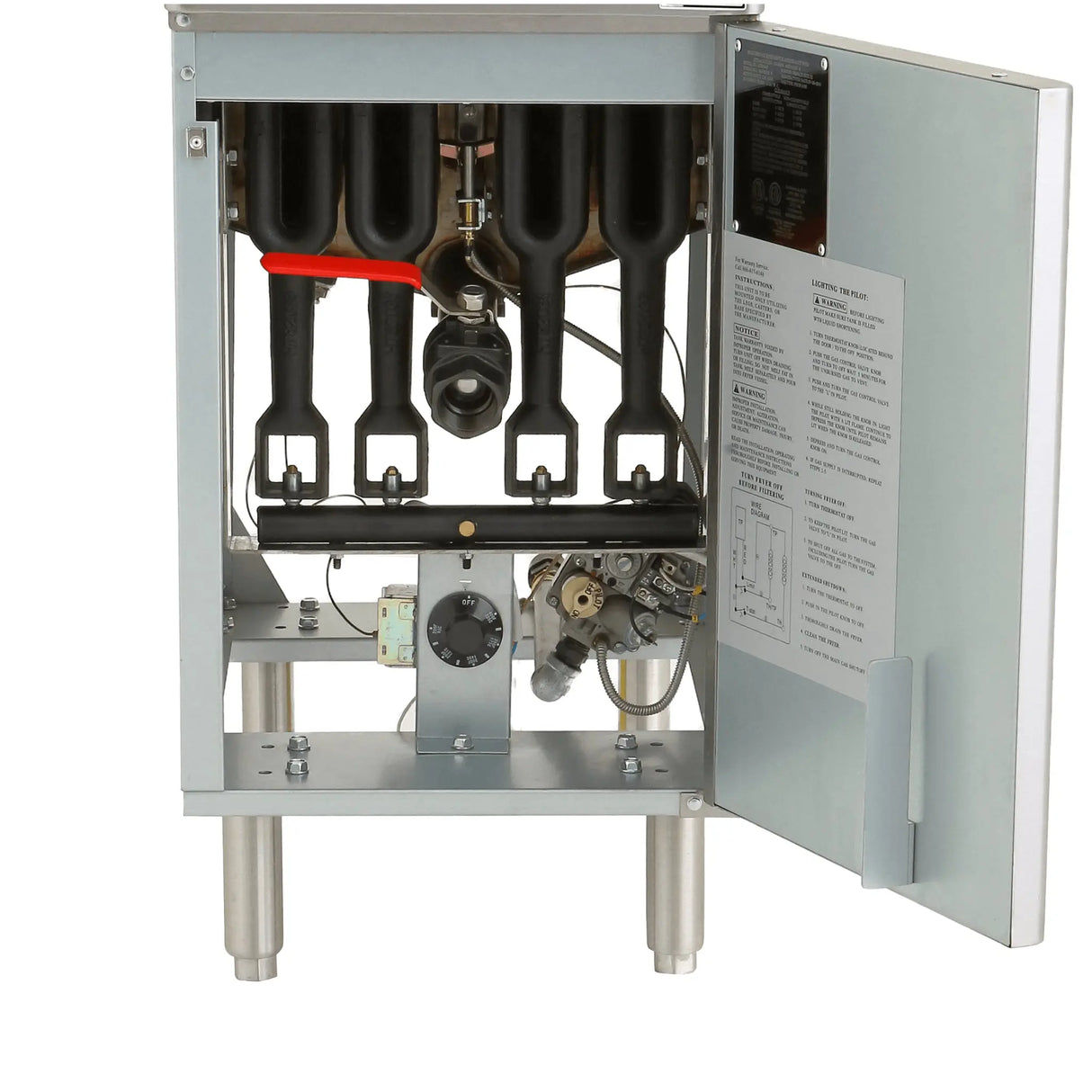 NexChef FP4 Commercial 50 lb. Deep Fryer - Liquid Propane LP - Stainless Steel Floor Fryer - 120,000 BTU Nexchef