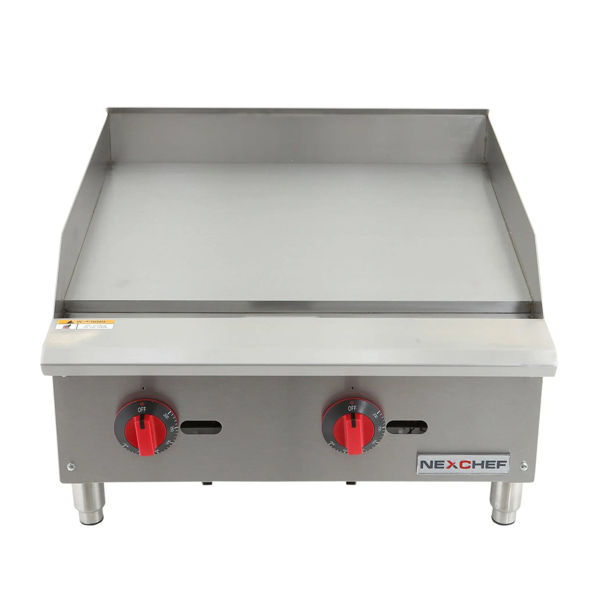 NexChef G24T Commercial 24" Countertop Griddle with Thermostatic Controls, (2) High Performance Stainless Burners - 90,000 BTU Nexchef