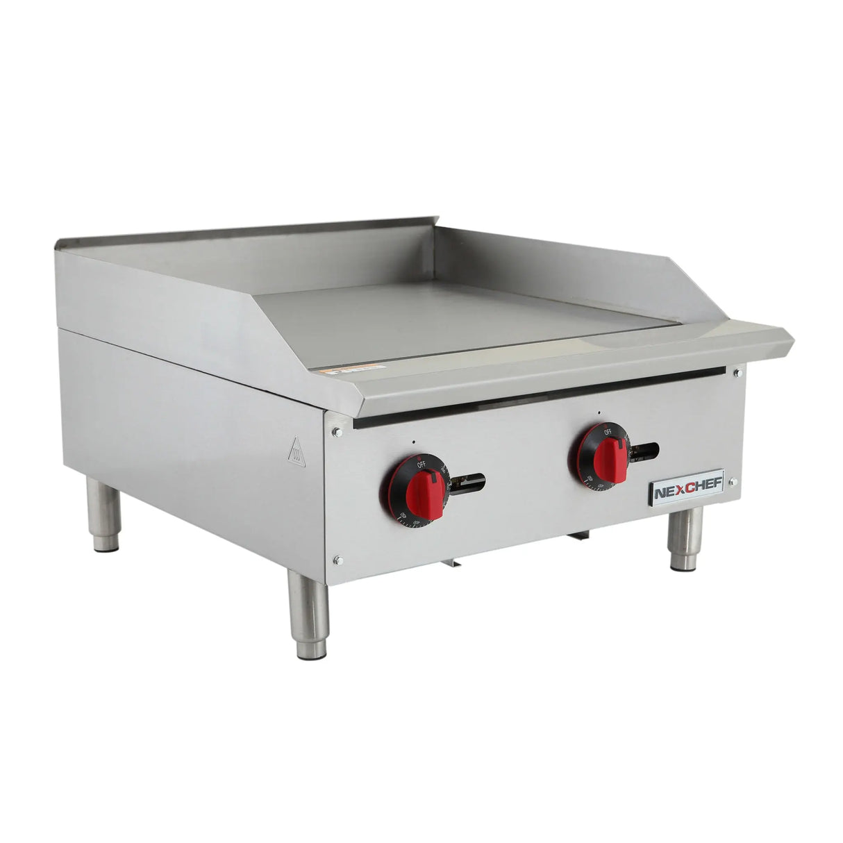 NexChef G24T Commercial 24" Countertop Griddle with Thermostatic Controls, (2) High Performance Stainless Burners - 90,000 BTU Nexchef
