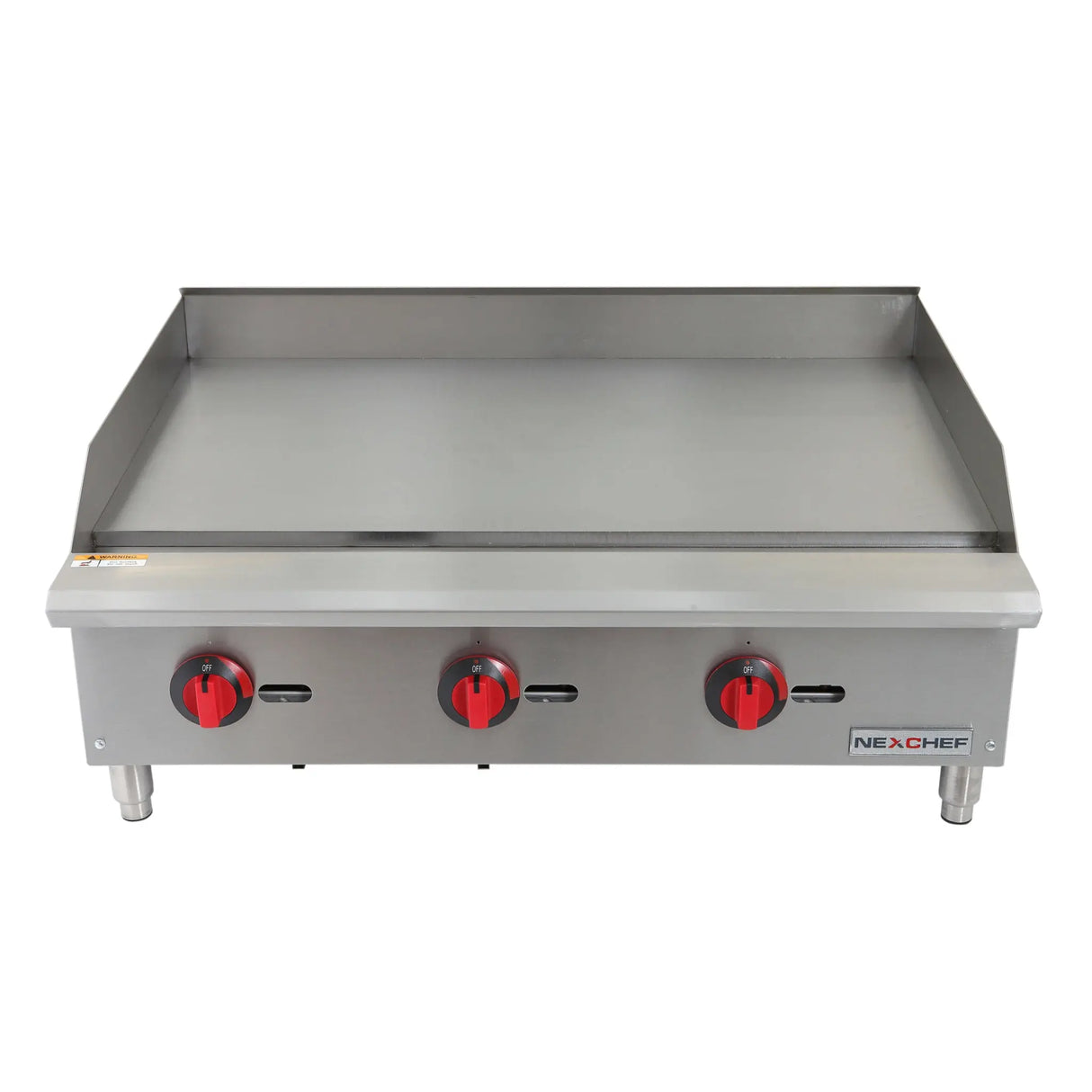 NexChef G36M Commercial 36" Countertop Griddle with Manual Controls, (3) High Performance Stainless Burners - 90,000 BTU Nexchef
