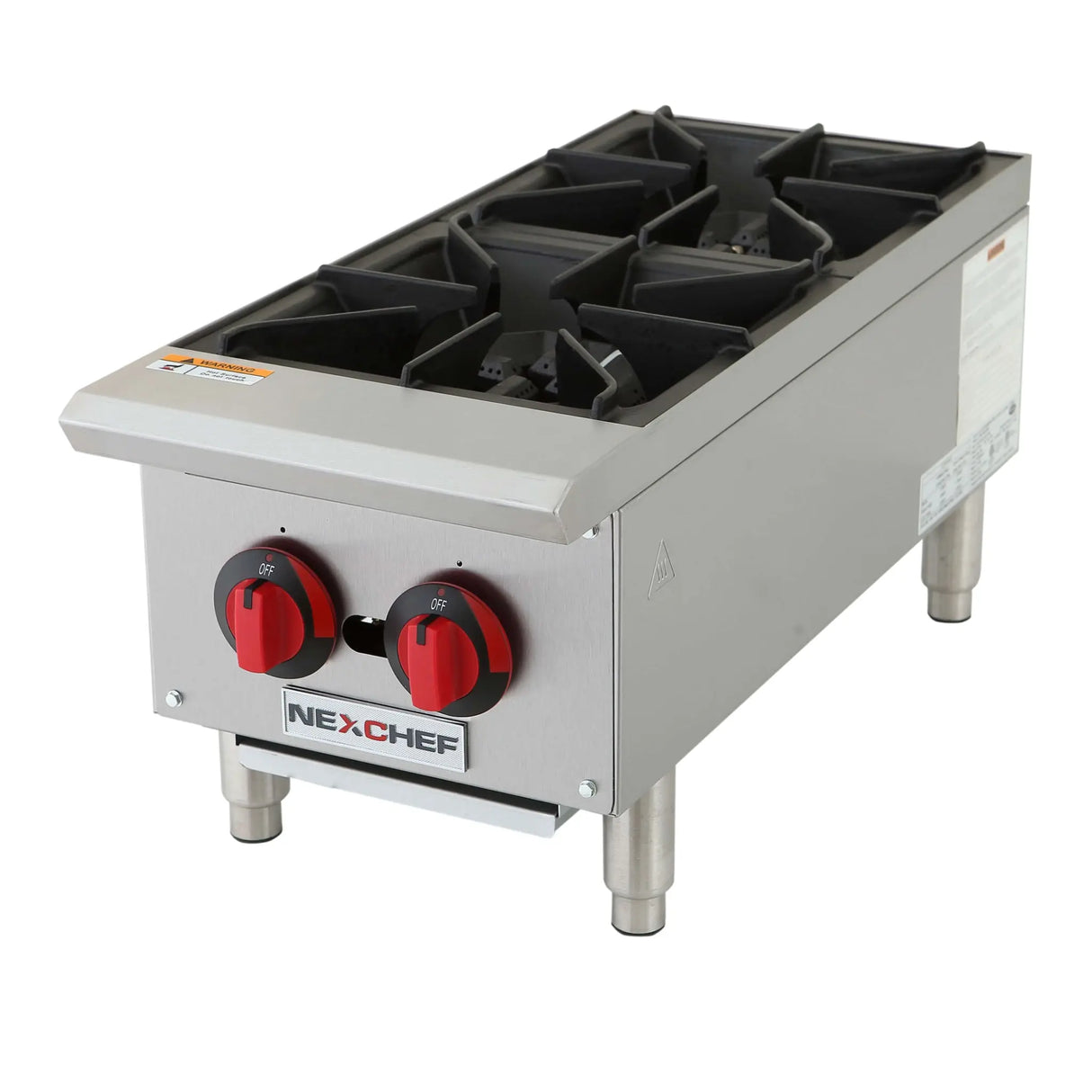 NexChef HP12 Commercial 12" Countertop Gas Range, 2 High Performance Burners - 50,000 BTU Nexchef