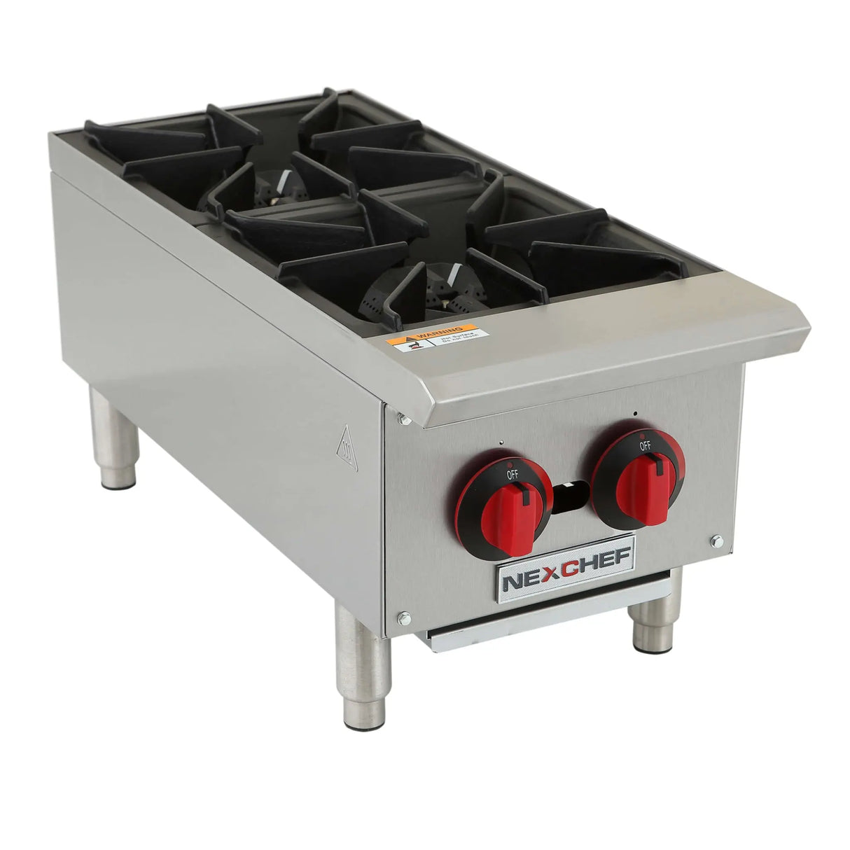 NexChef HP12 Commercial 12" Countertop Gas Range, 2 High Performance Burners - 50,000 BTU Nexchef