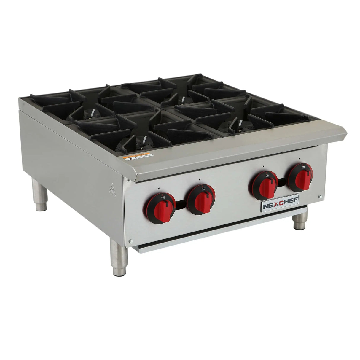 NexChef HP24 Commercial Countertop Gas Range, 4 High Performance Burners - 100,000 BTU Nexchef