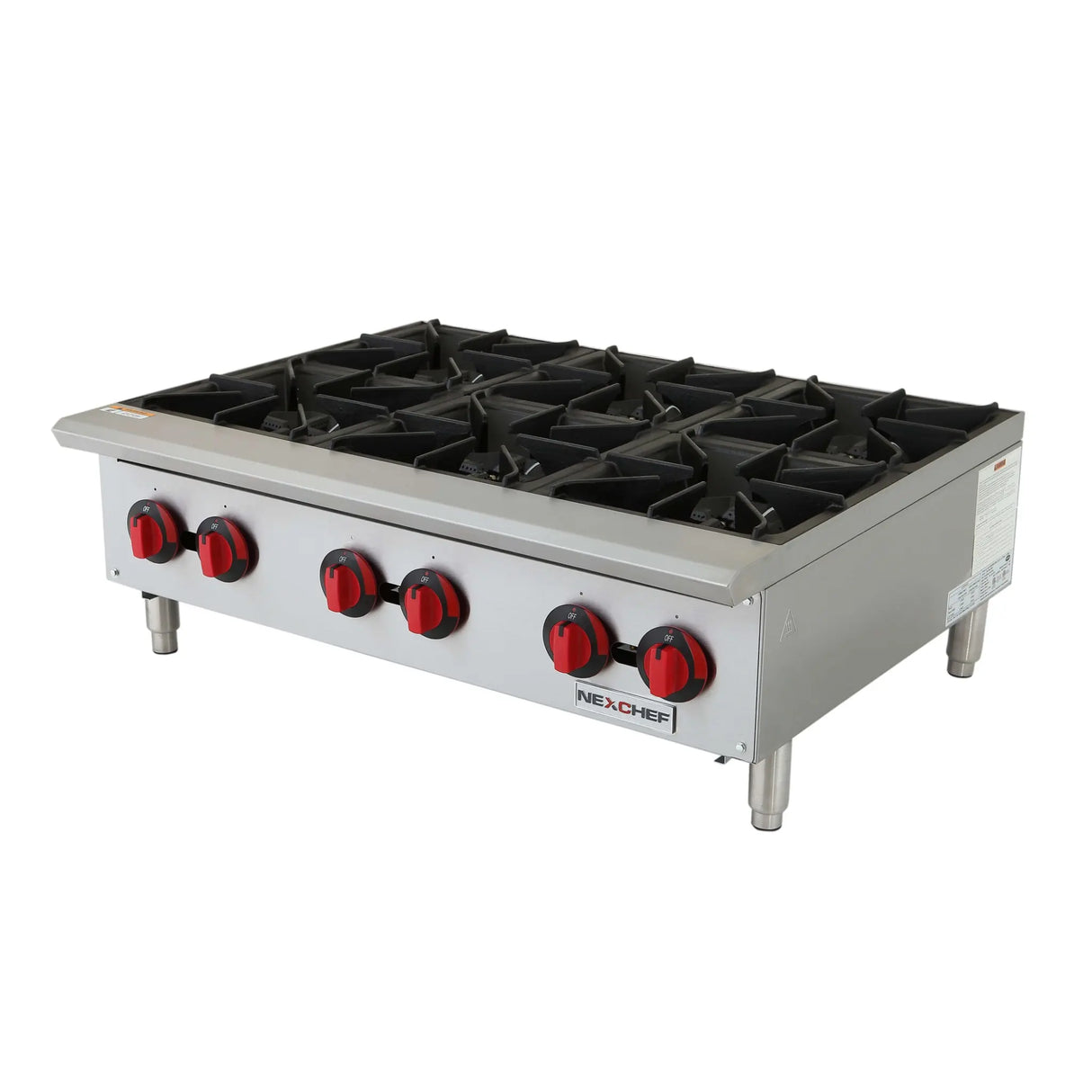 NexChef HP36 Commercial Countertop Gas Range 6 High Performance Burners - 150,000 BTU Nexchef