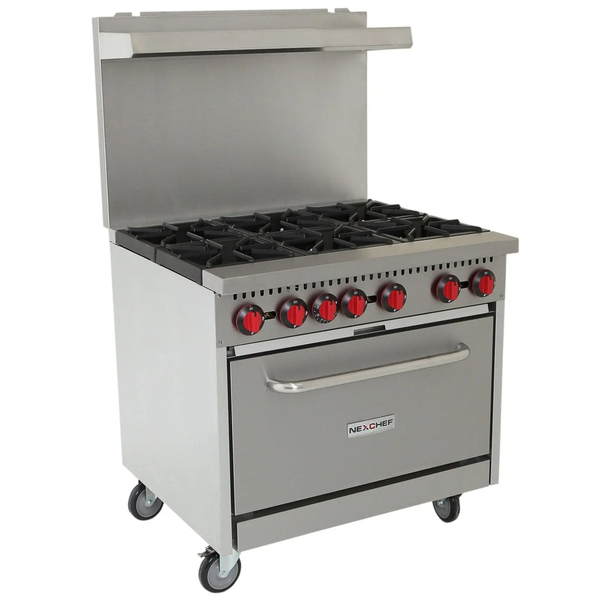 NexChef R36 Commercial 36" Gas Range 6 Burner, Full Size Oven Nexchef