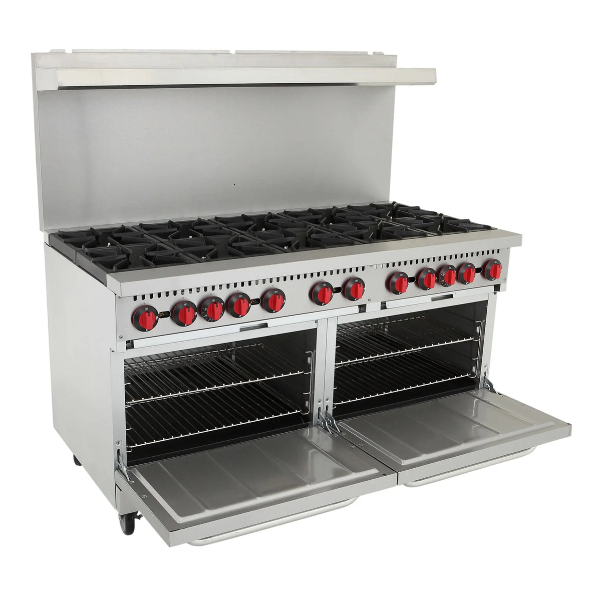 NexChef R60 Commercial 60" Gas Range 10 Burner, Two Standard Ovens, Convertible Gas - 360,000 BTU Nexchef