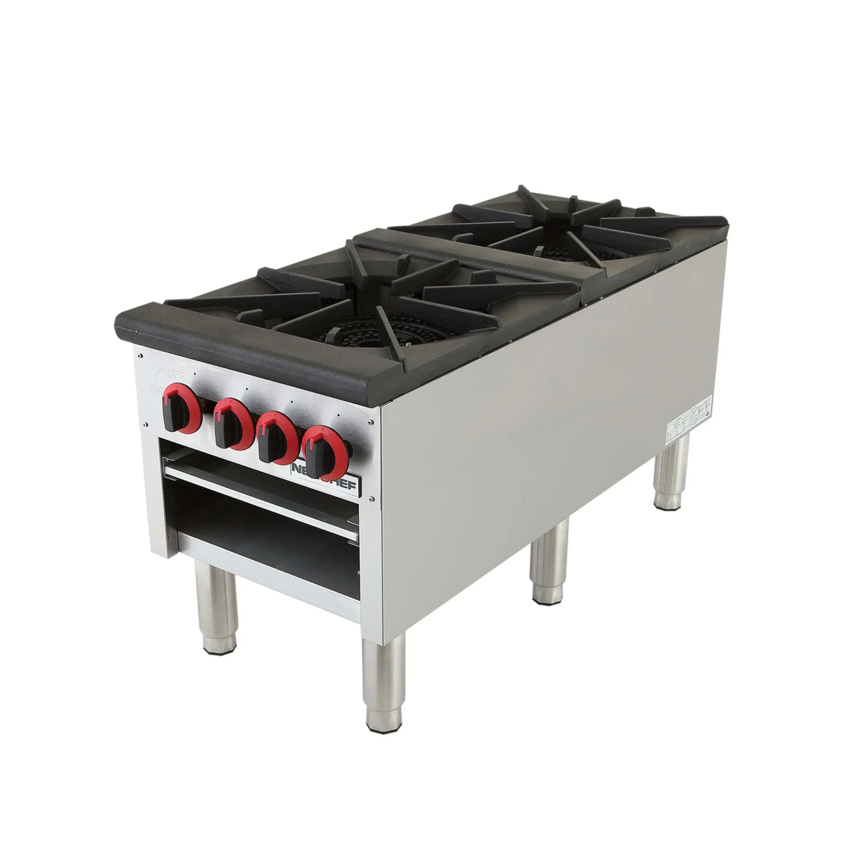 NexChef SR2 Commercial 2-Burner Stock Pot Gas Range - 160,000 BTU Nexchef