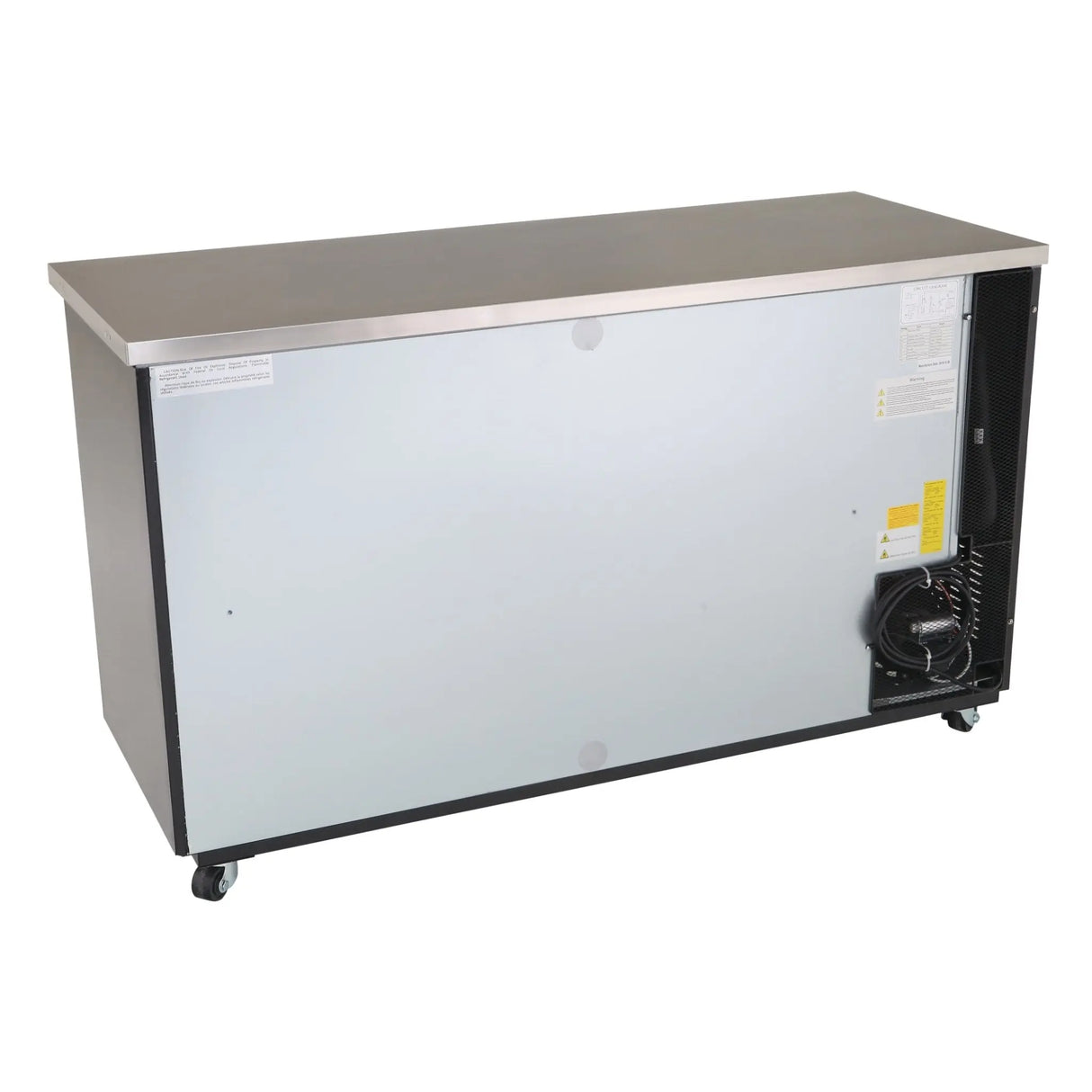 NexChef B70-G2 Commercial 70" Glass Back Bar Refrigerator, Black Exterior, Two Glass Doors, Counter Height, LED Lighting Nexchef