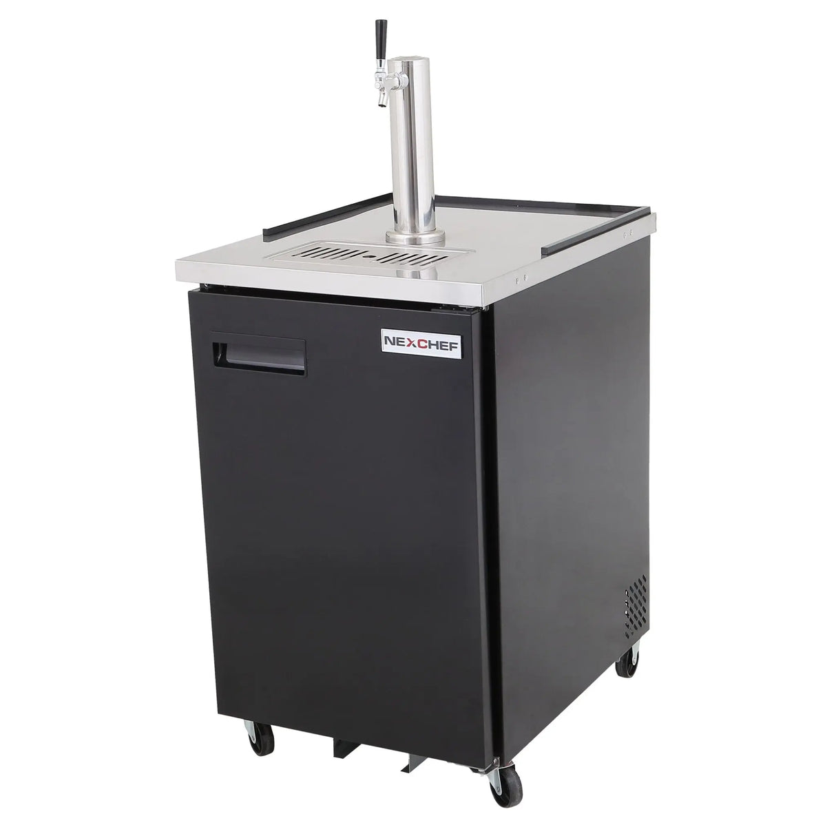 NexChef K24-1S Commercial 24" Kegerator Beer Dispenser Refrigerator, One Single-Tap Tower, One 1/2 Keg Capacity, 1 Door Nexchef