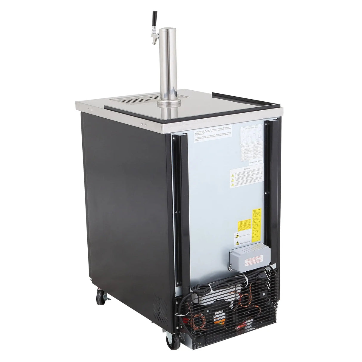 NexChef K24-1S Commercial 24" Kegerator Beer Dispenser Refrigerator, One Single-Tap Tower, One 1/2 Keg Capacity, 1 Door Nexchef