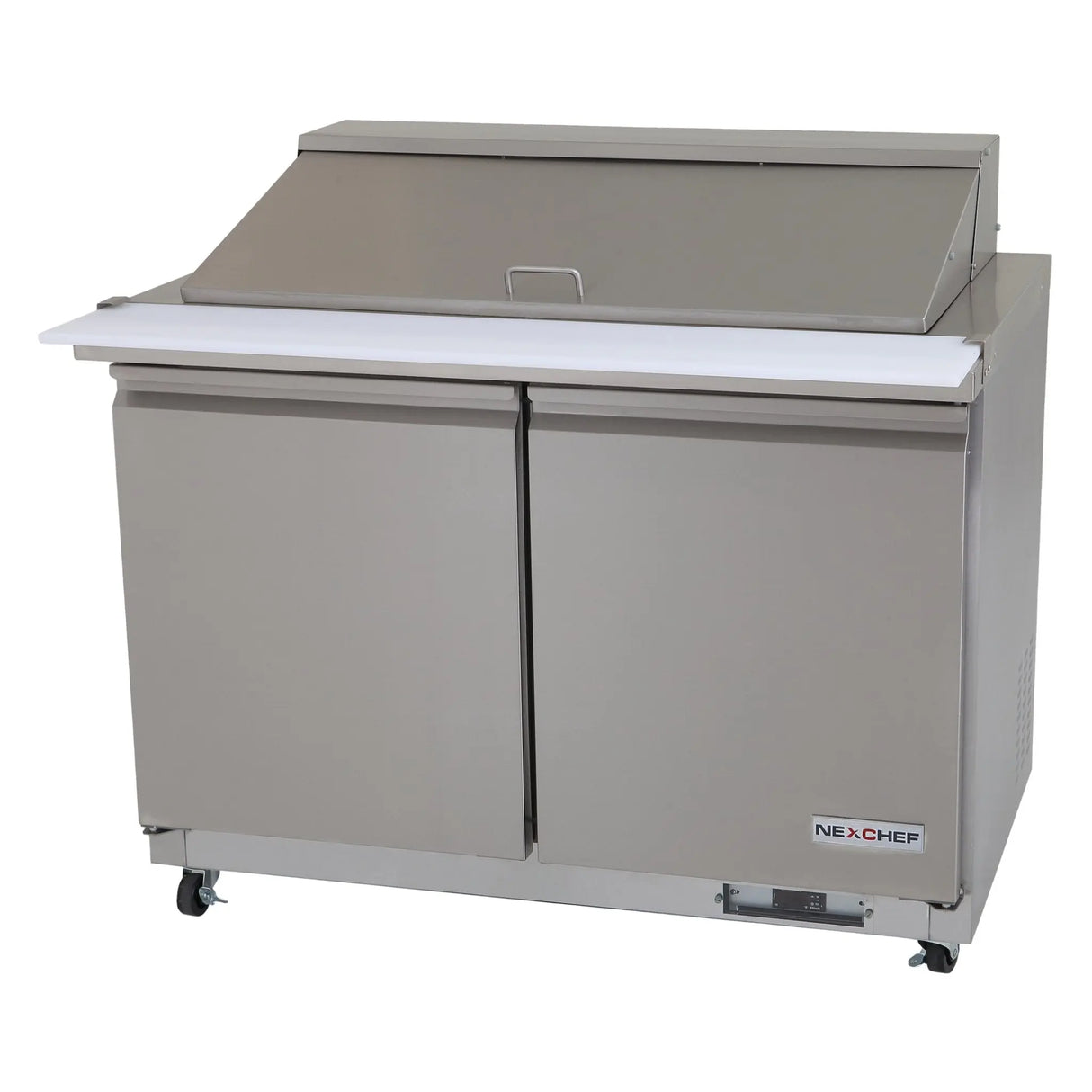 NexChef SUM48 Commercial 48" Mega Top Sandwich/Salad Prep Refrigerator, 2 Door Refrigerated Base Nexchef