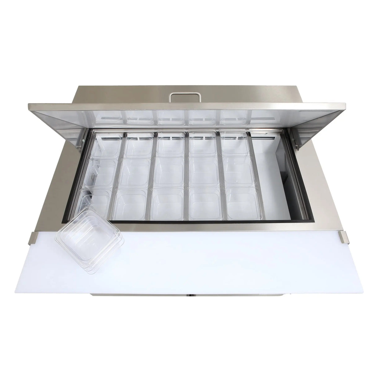 NexChef SUM48 Commercial 48" Mega Top Sandwich/Salad Prep Refrigerator, 2 Door Refrigerated Base Nexchef