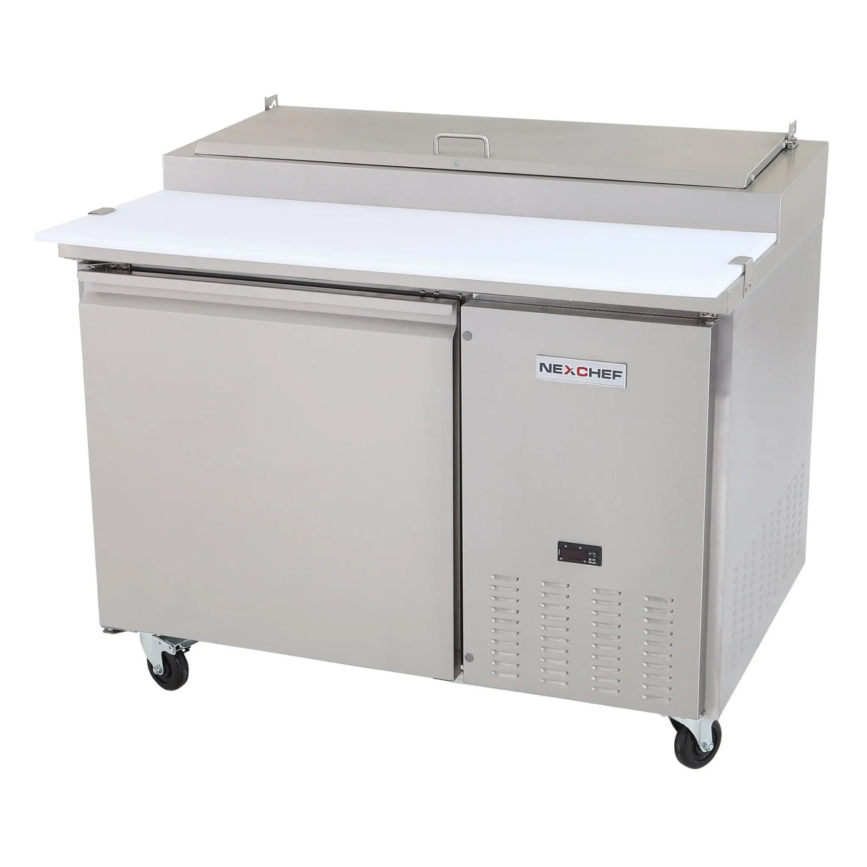 NexChef PR47 Commercial 47" Pizza Prep Refrigerator, 2 Door Refrigerated Base Nexchef