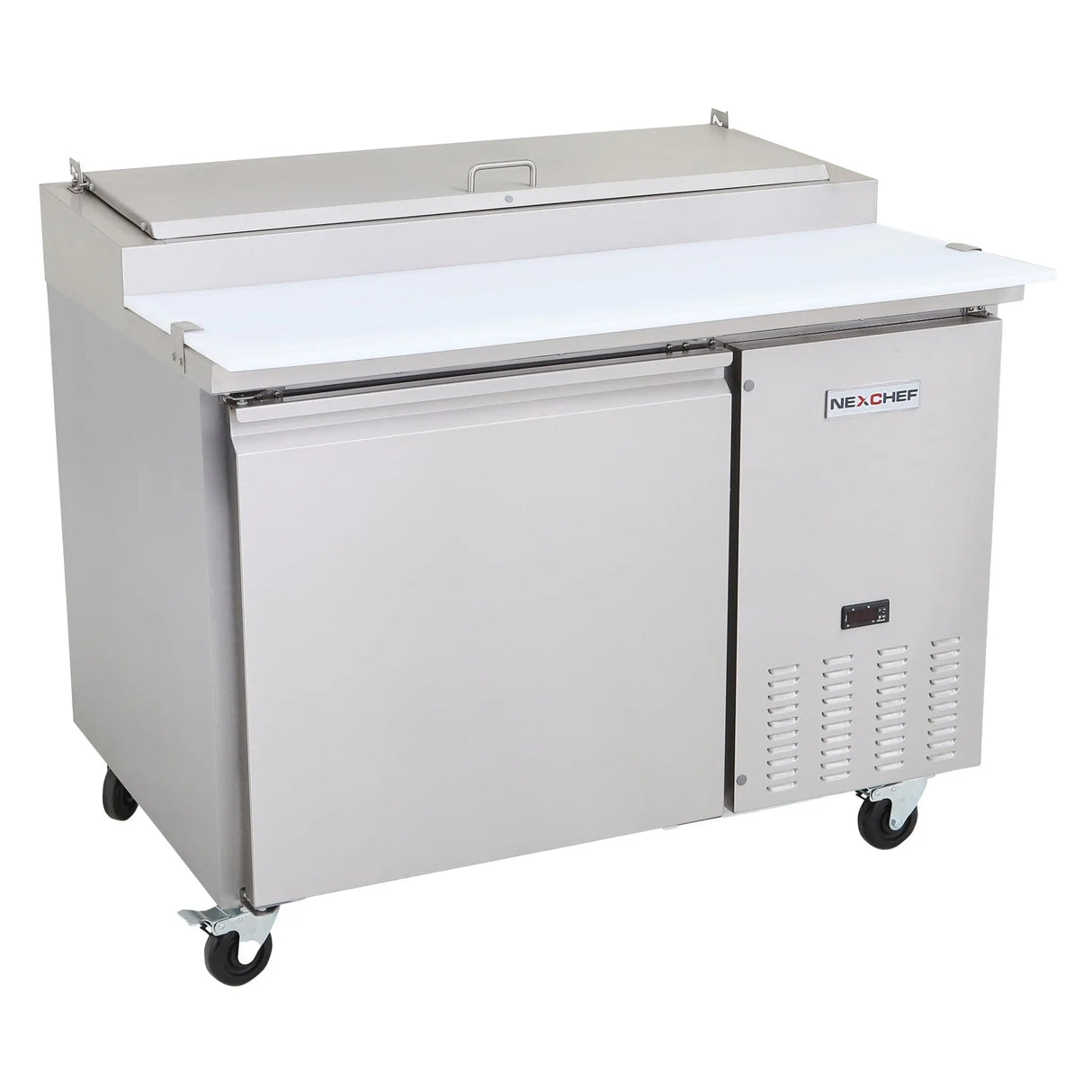 NexChef PR47 Commercial 47" Pizza Prep Refrigerator, 2 Door Refrigerated Base Nexchef