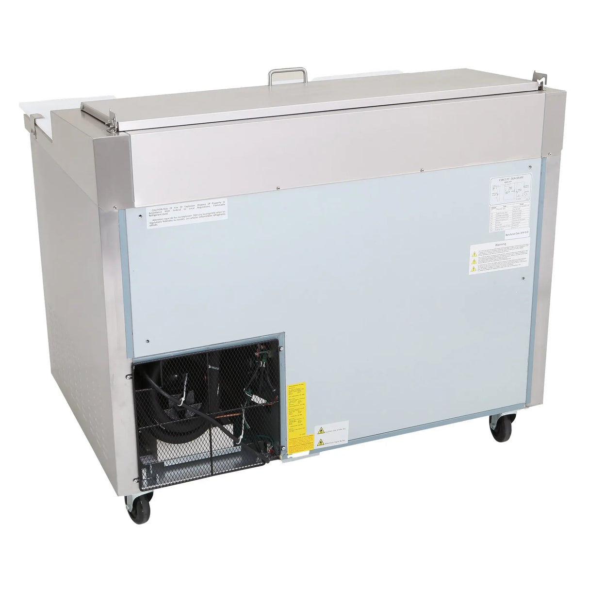 NexChef PR47 Commercial 47" Pizza Prep Refrigerator, 2 Door Refrigerated Base Nexchef