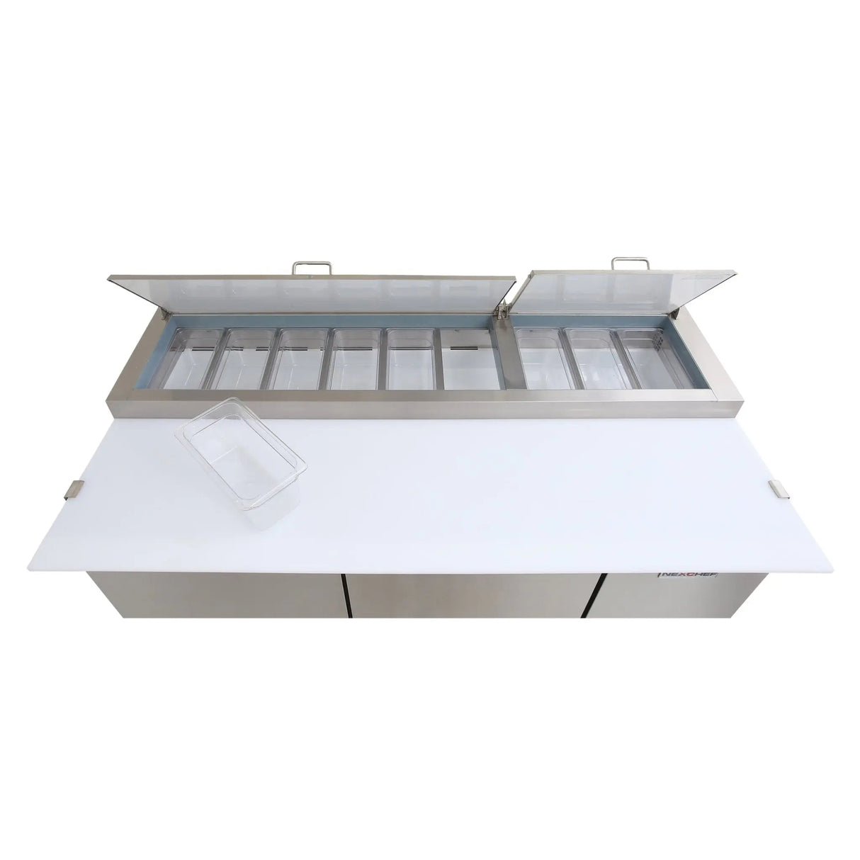 NexChef PR70 Commercial 70" Pizza Prep Refrigerator, 2 Door Refrigerated Base Nexchef