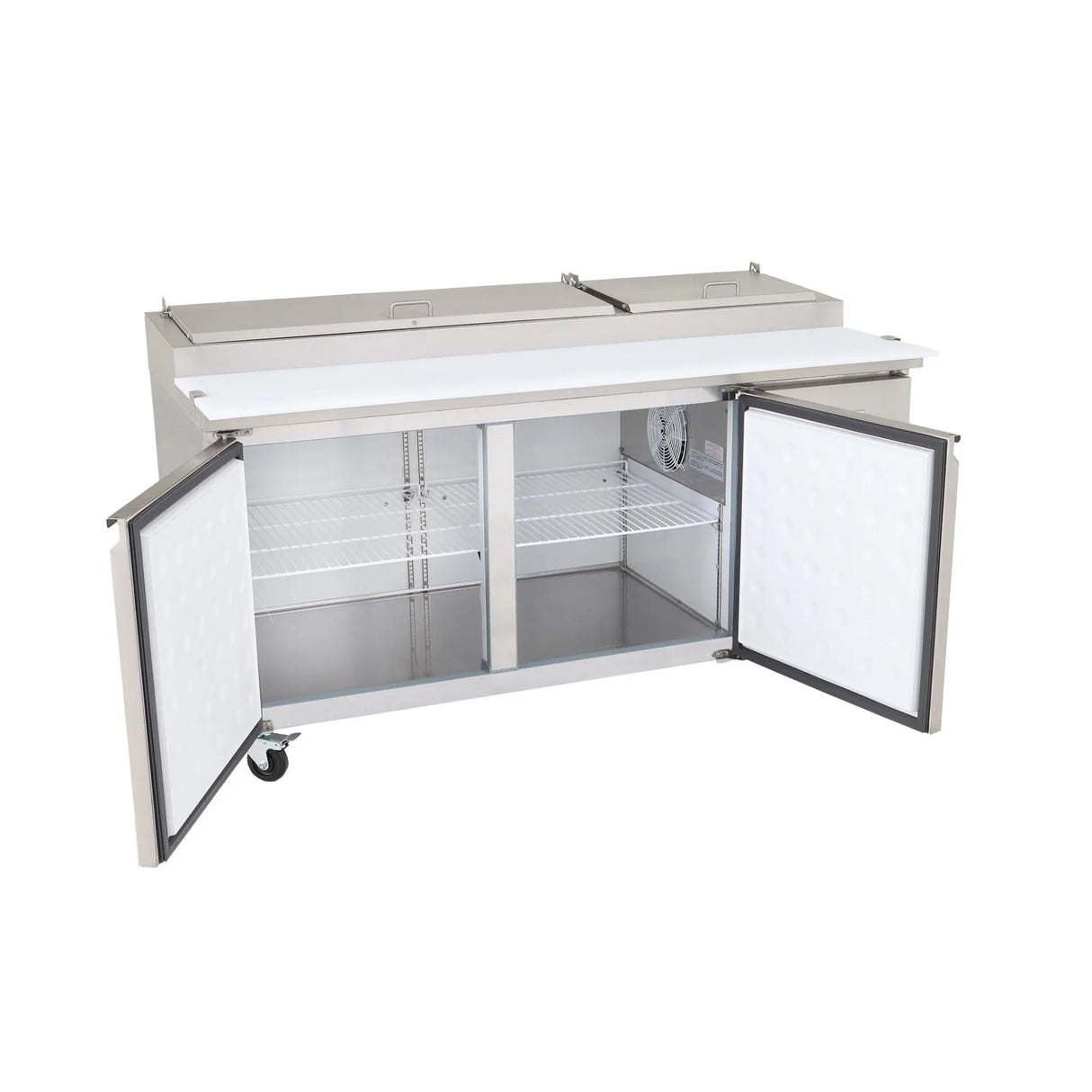 NexChef PR70 Commercial 70" Pizza Prep Refrigerator, 2 Door Refrigerated Base Nexchef