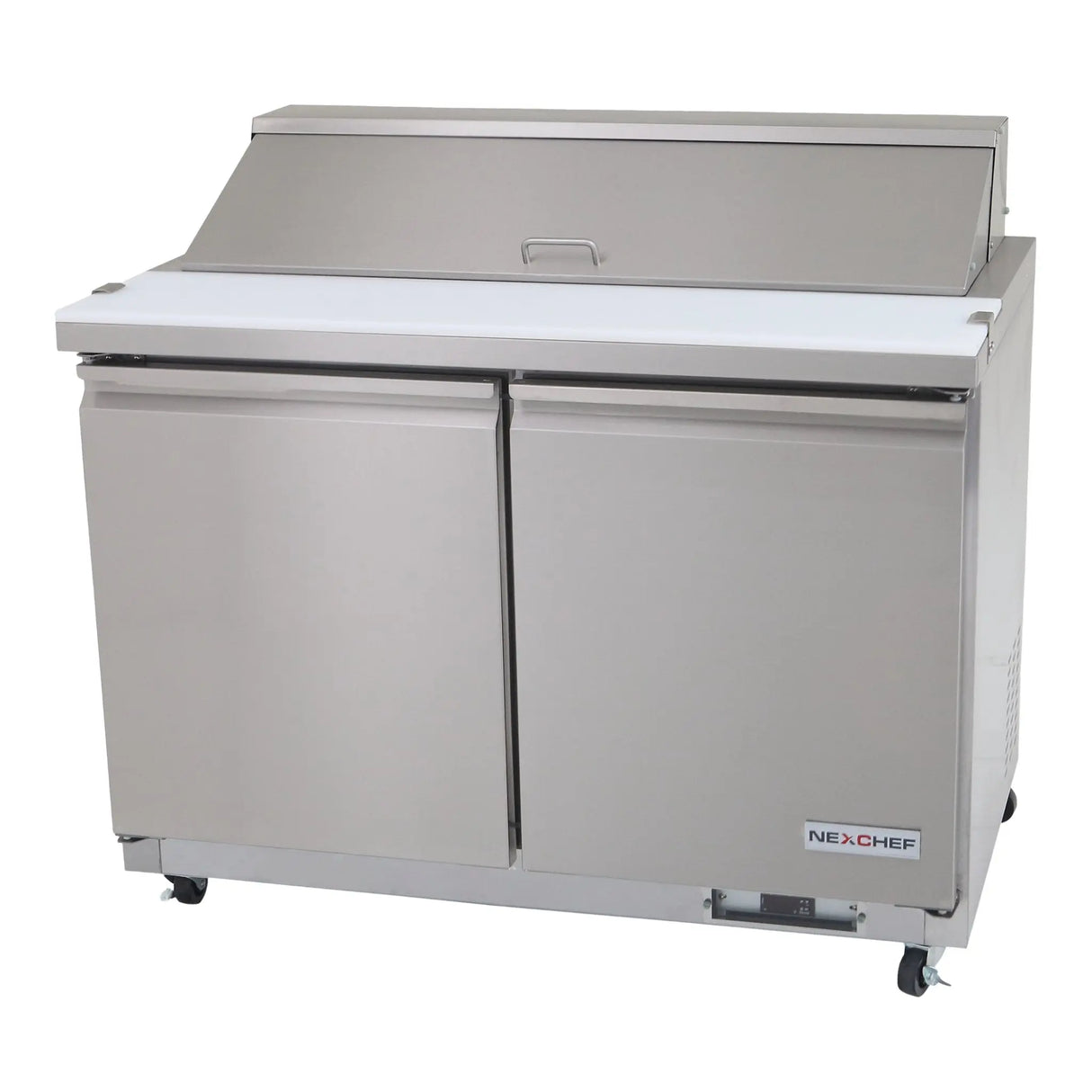 NexChef SU48 Commercial 48" Sandwich/Salad Prep Table Refrigerator, 2 Door Refrigerated Base Nexchef