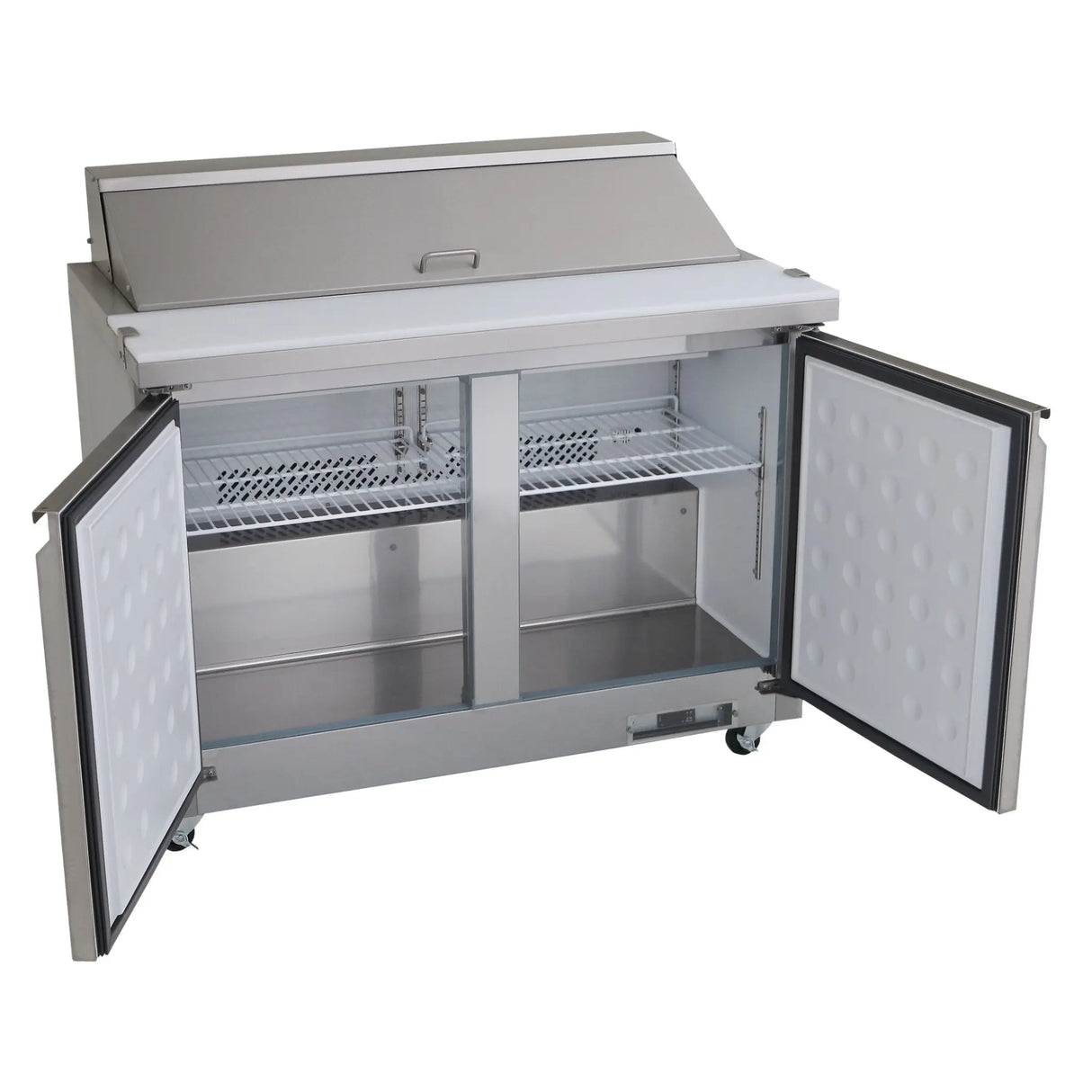 NexChef SU48 Commercial 48" Sandwich/Salad Prep Table Refrigerator, 2 Door Refrigerated Base Nexchef
