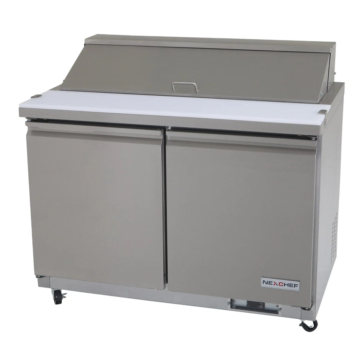 NexChef SU48 Commercial 48" Sandwich/Salad Prep Table Refrigerator, 2 Door Refrigerated Base Nexchef