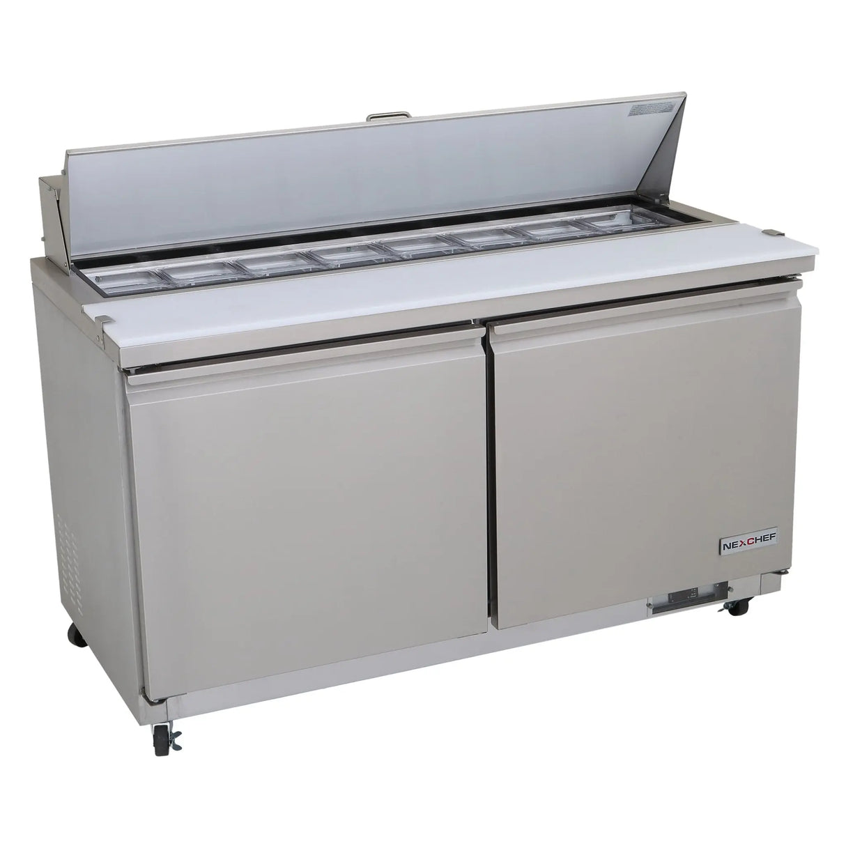 NexChef SUM61 Commercial 61" Mega Top Sandwich/Salad Prep Refrigerator, 2 Door Refrigerated Base Nexchef