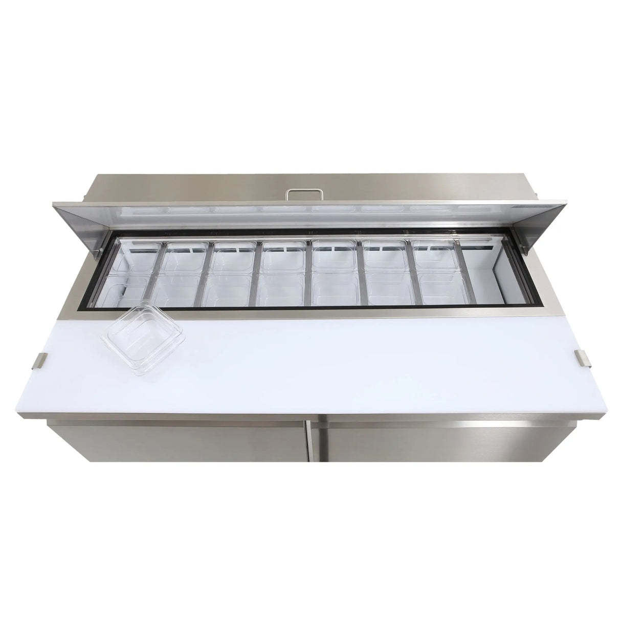 NexChef SUM61 Commercial 61" Mega Top Sandwich/Salad Prep Refrigerator, 2 Door Refrigerated Base Nexchef