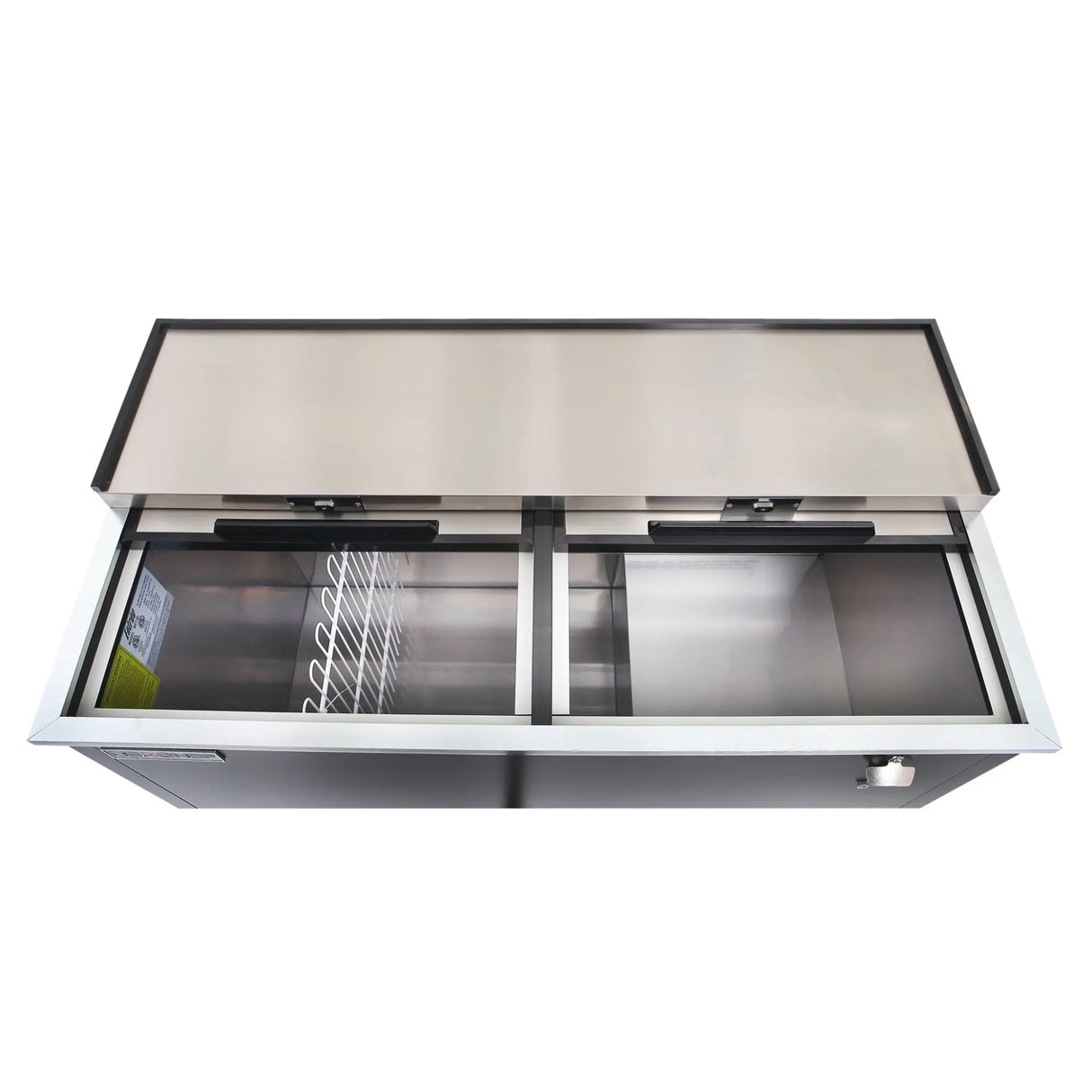 NexChef BT50 Commercial 50" Horizontal Bottle Cooler, Black Exterior, 2 Slide Tops - Nexchef