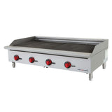 NexChef CB48 Commercial 48" Countertop Radiant Gas Charbroiler Grill, (4) High Performance Stainless Burners - 140,000 BTU