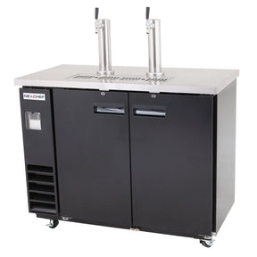 NexChef K61-2D Commercial 61"  Kegerator Beer Dispenser Refrigerator, Two Double-Tap Towers, Three 1/2 Keg Capacity, 3 Door Nexchef