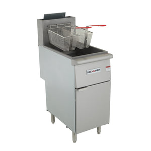 NexChef FP3 Freidora comercial de 40 lb - Propano líquido LP - Freidora de piso de acero inoxidable - 90,000 BTU