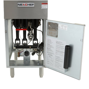 NexChef FP3 Freidora comercial de 40 lb - Propano líquido LP - Freidora de piso de acero inoxidable - 90,000 BTU