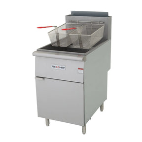 NexChef FN5 Commercial 70 lb. Deep Fryer - Natural Gas - Stainless Steel Floor Fryer - 150,000 BTU Nexchef