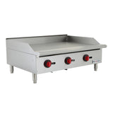 NexChef G36M Commercial 36" Countertop Griddle with Manual Controls, (3) High Performance Stainless Burners - 90,000 BTU
