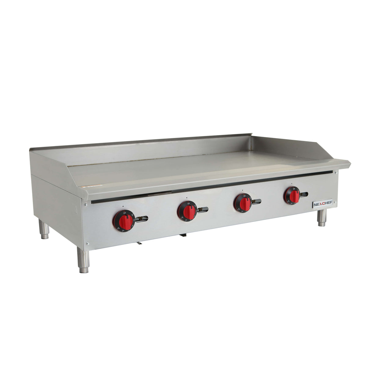 NexChef G48T Commercial 48" Countertop Griddle with Thermostatic Controls, (4) High Performance Stainless Burners - 120,000 BTU