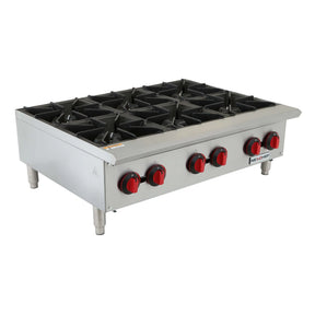 NexChef HP36 Commercial Countertop Gas Range 6 High Performance Burners -  150,000 BTU Nexchef
