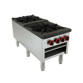 NexChef SR2 Commercial 2-Burner Stock Pot Gas Range - 160,000 BTU Nexchef