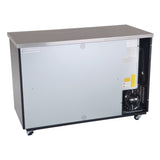 NexChef B60-S2 Refrigerador comercial con barra trasera sólida de 60", exterior negro, 2 puertas sólidas, altura del mostrador, iluminación LED