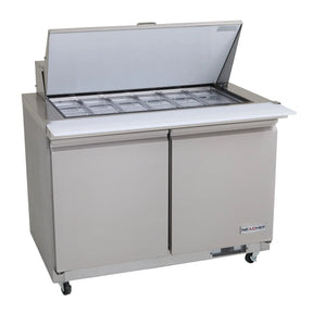 NexChef SUM48 Commercial  48" Mega Top Sandwich/Salad Prep Refrigerator, 2 Door Refrigerated Base Nexchef