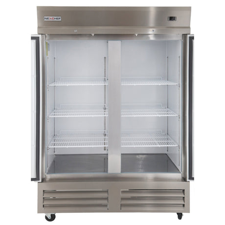 NexChef FBM2 Commercial 54" Reach-In Freezer, 2 Solid Door, Stainless Steel