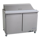 NexChef SU48 Refrigerador comercial de mesa para preparación de sándwiches/ensaladas de 48", base refrigerada de 2 puertas