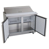 NexChef SU48 Refrigerador comercial de mesa para preparación de sándwiches/ensaladas de 48", base refrigerada de 2 puertas