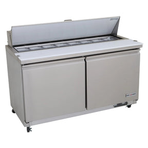 NexChef SUM61 Commercial  61" Mega Top Sandwich/Salad Prep Refrigerator, 2 Door Refrigerated Base Nexchef